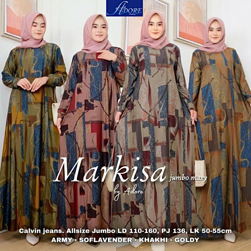 Markisa Jumbo Maxy LD110 - Gamis Calvin Jeans Terbaru Jumbo / Hawa Dress / 023-7126