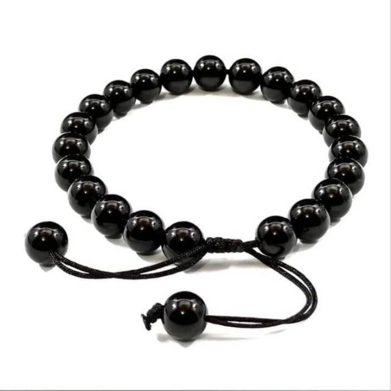 [PROMO] Gelang Batu Sintetis Hitam Polos Pria/ Wanita