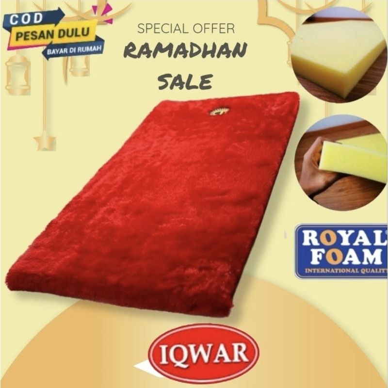 SAJADAH SUPER TEBAL BULU  SAJADAH BULU RASFUR ROYAL FOM TEBAL 3-5 cm Ukuran 60x110cm