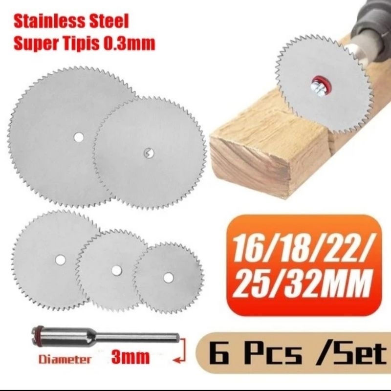 SET 6pcs Mata bor mini gerinda/Mata gergaji circular saw super tipis 0.3mm