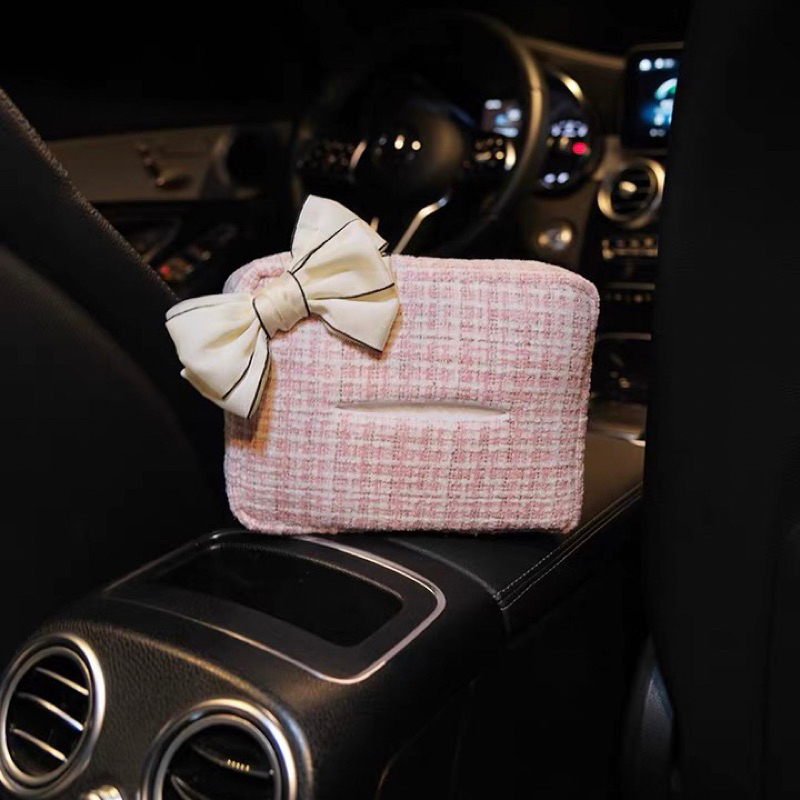 kotak tissue mobil gantung tempat tissue lucu dekorasi interior mobil wanita aksesoris cantik pengemudi perempuan kekinian aesthetic murah premium KT02