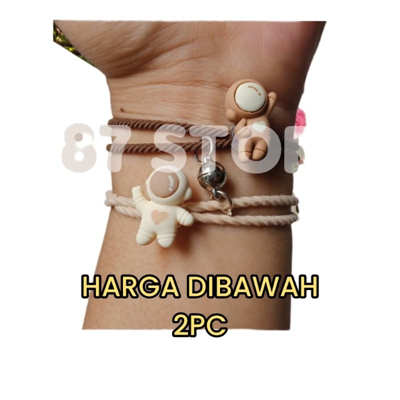 2 PCS GELANG COUPLE MAGNET PASANGAN - GELANG ASTRONAUT MAGNET