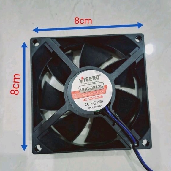 kipas dc 12v 8x8cm fan dc 12v