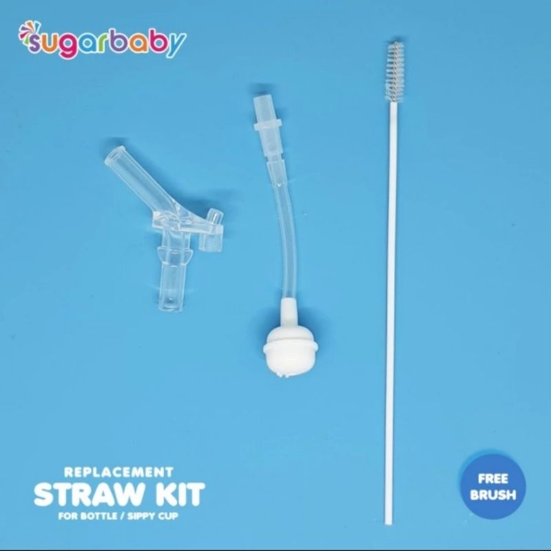 Sedotan Pengganti Sugarbaby Straw Replacement and Brush TSCMN280 / Sedotan Sugar baby Sippy Cup Tritan