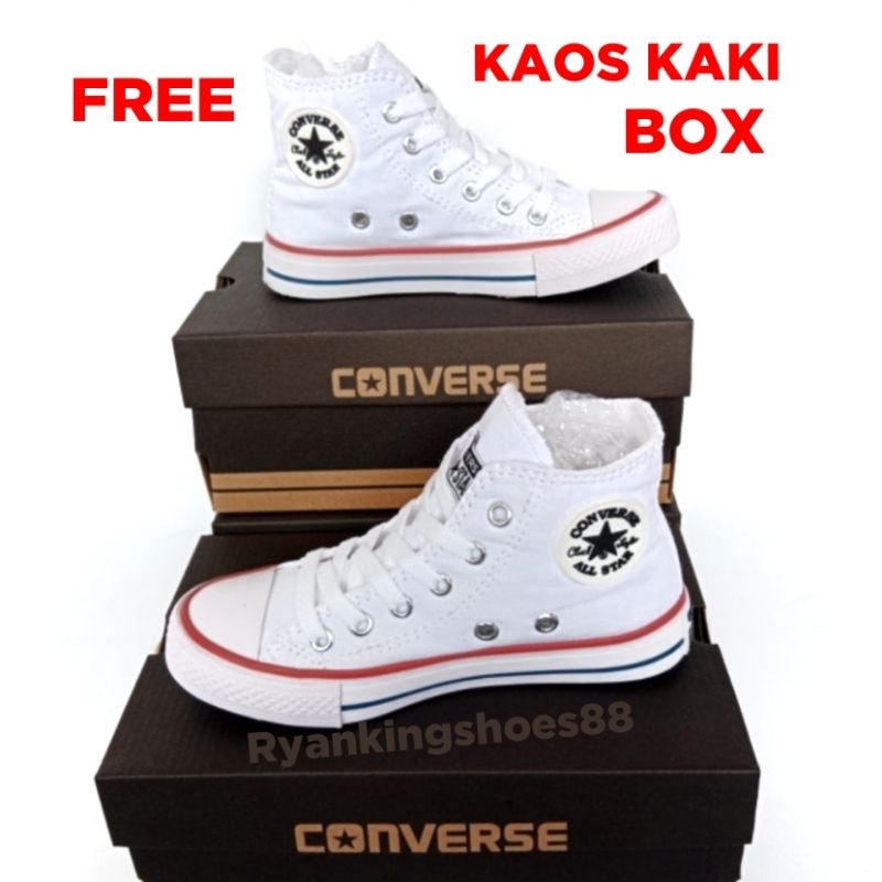 Sepatu Converse Anak Putih Model Tinggi / Sepatu Converse Anak / Sepatu Anak Laki-laki / Sepatu Anak Perempuan / Sepatu Unisex / Sepatu Anak / Sepatu Sekolah Anak / Sneakers Anak