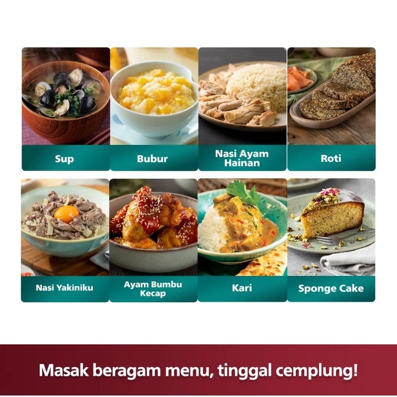 PHILIPS 1.8L Digital Rice Cooker HD4515/90 - 400Watt, Penanak Nasi 10 Menu