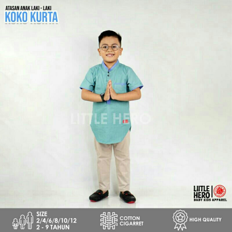 Kemeja Kurta Anak Laki-laki Usia 2-10 Tahun Original Premium Little Hero