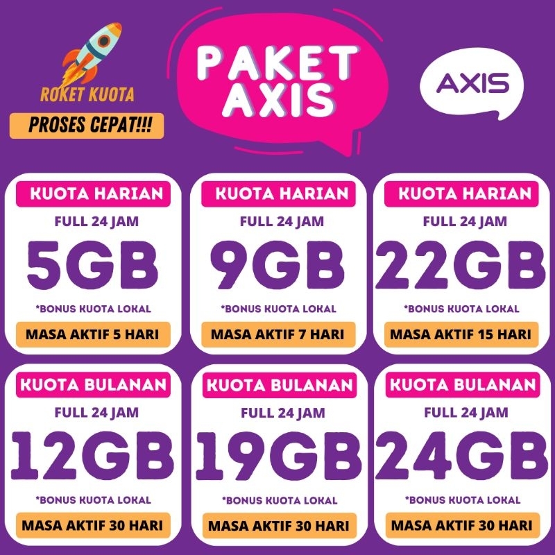 PROMO KUOTA AXIS 5GB 10GB TERMURAH PAKET AXIS 4GB 12GB AXIS KUOTA TERMURAH