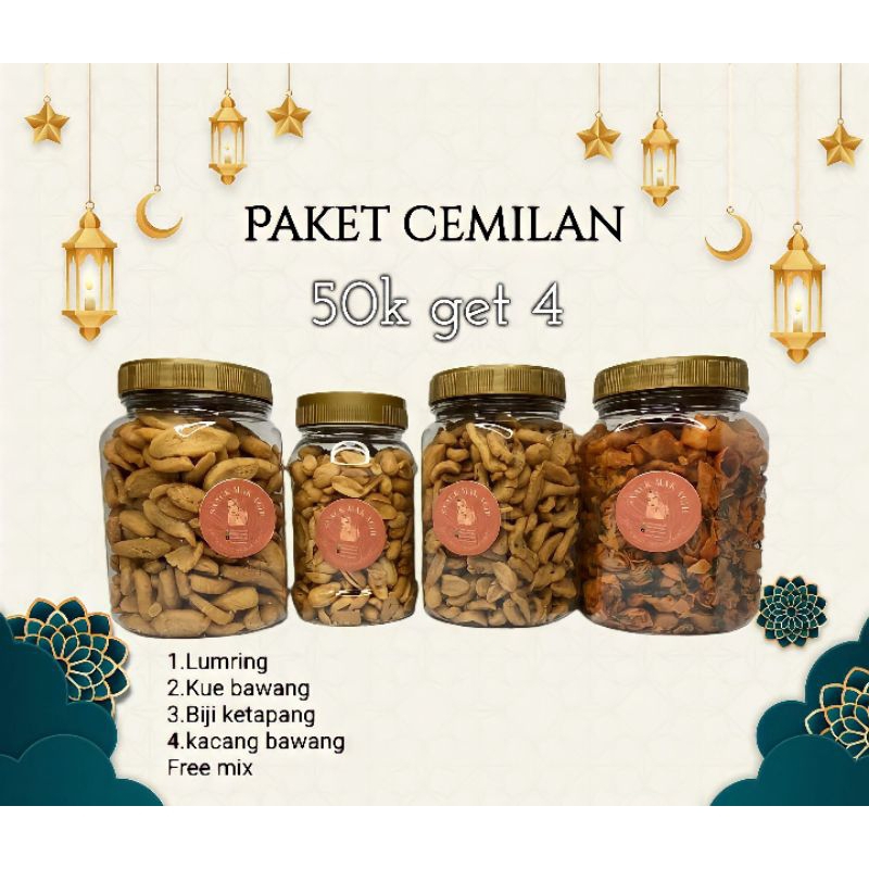 

PAKET CEMILAN LUMRING KUE BAWANG BIJI KETAPANG KUE BAWANG BASRENG KACANG BAWANG