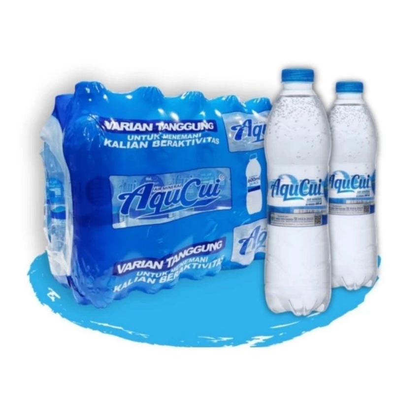AQUCUI air mineral kemasan botol wrapping 600 ml isi 24 pcs
