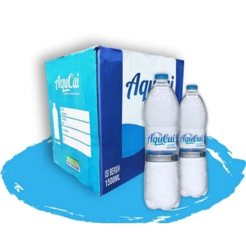 AQUCUI air mineral kemasan botol 1500 ml isi 12 pcs per dus