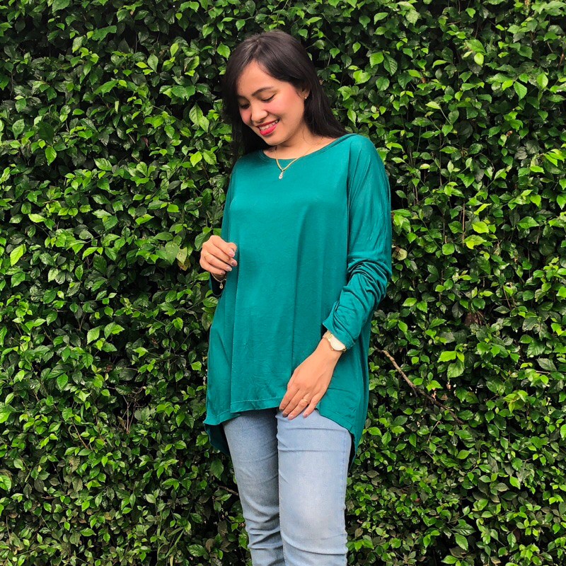 Defect Daun Panjang - Blouse Oversize Polos - Atasan Jumbo