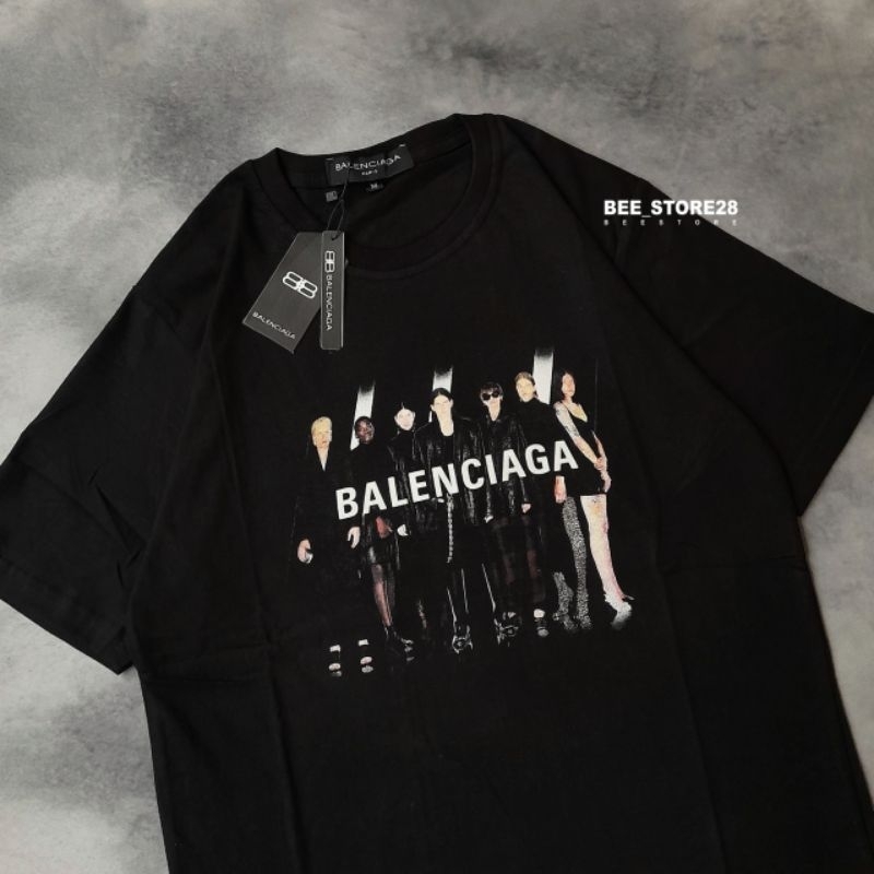 KAOS T-SHIRT BAL3NCIAGA SEVEN PEOPLE HITAM AUTHENTIC