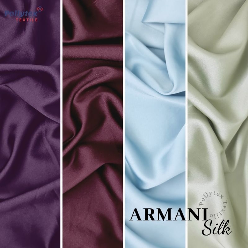 Bahan Kain Satin Armani Silk Premium Silky Stretch Ecer meteran per 0,5 meter 50 cm