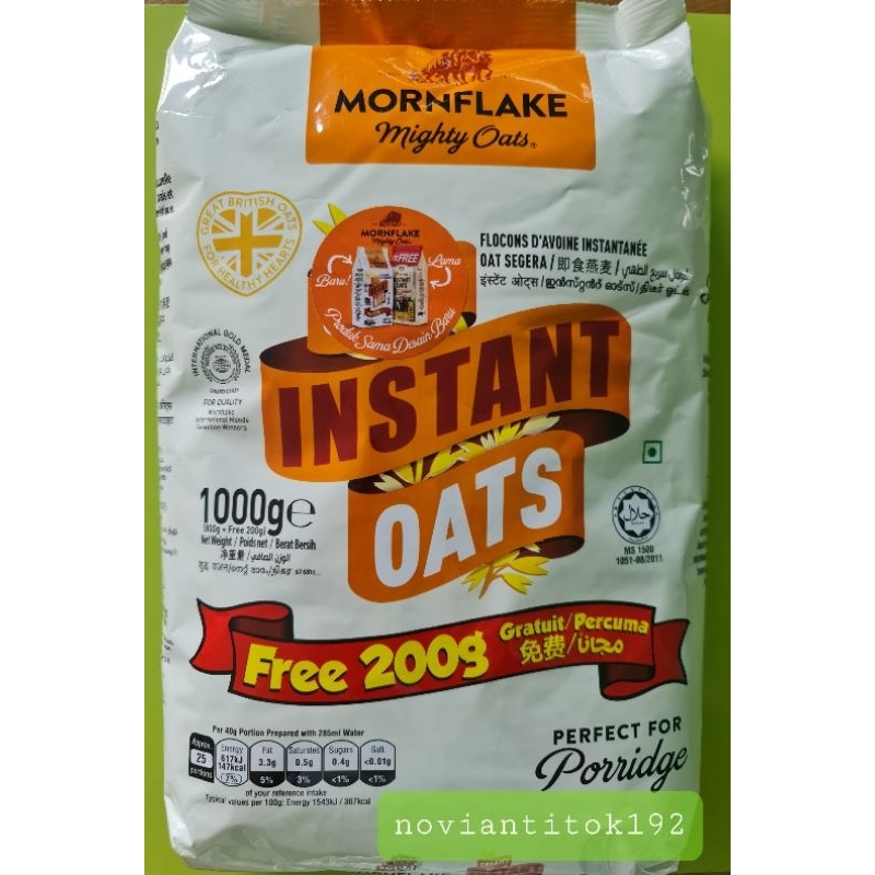 

Instan Oats MORNFLAKE / Sereal / Havermut / 1000g