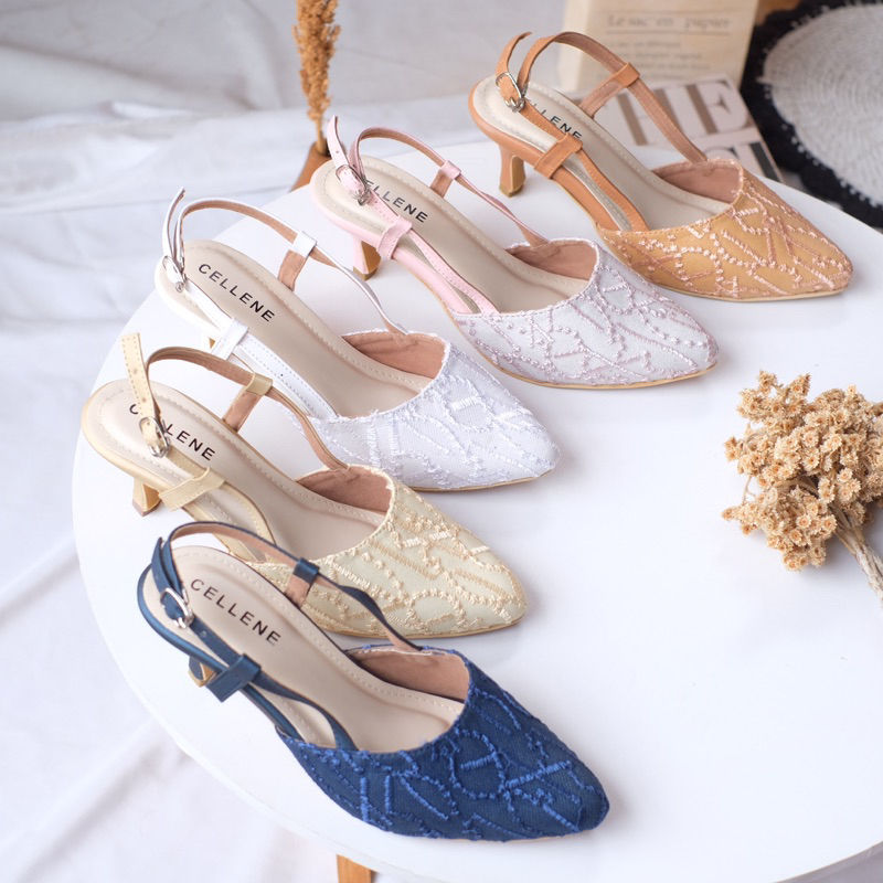 𝐂𝐄𝐋𝐋𝐄𝐍𝐄 Letisya Lace Heels | sepatu brukat wedding shoes pengantin