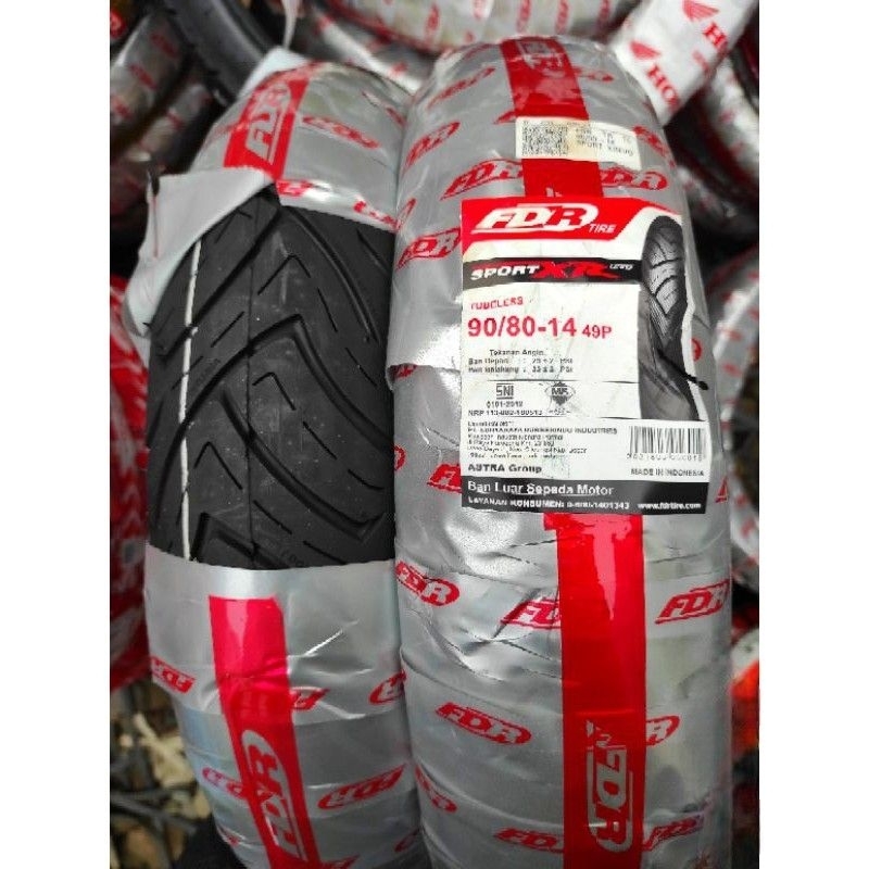 BAN TUBLES MATIC FDR SPORT XR EVO 90/80 RING 14, BAN BARU 100% ORIGINAL GRATIS PENTIL