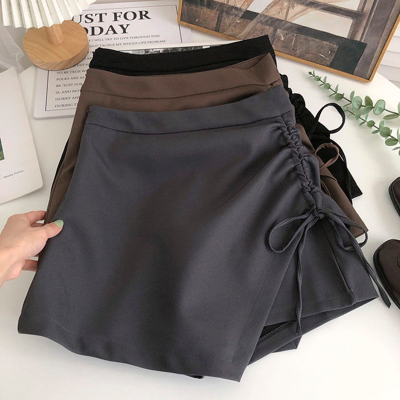 (S-XXL) ivvana highwaist korean style skort dengan tali samping 1300S