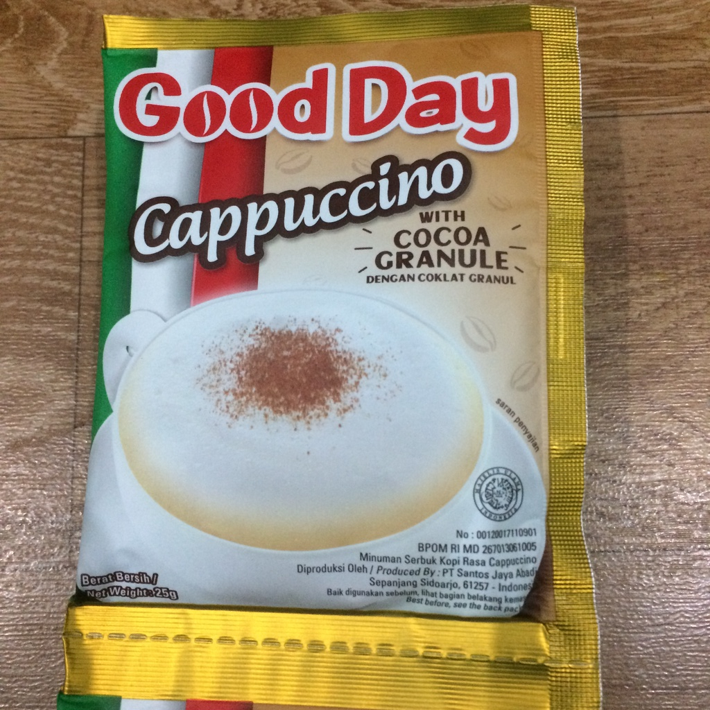 

Good Day Cappuccino With Cocoa Granule Serbuk Kopi Rasa Cappuccino Minuman Nikmat Murah