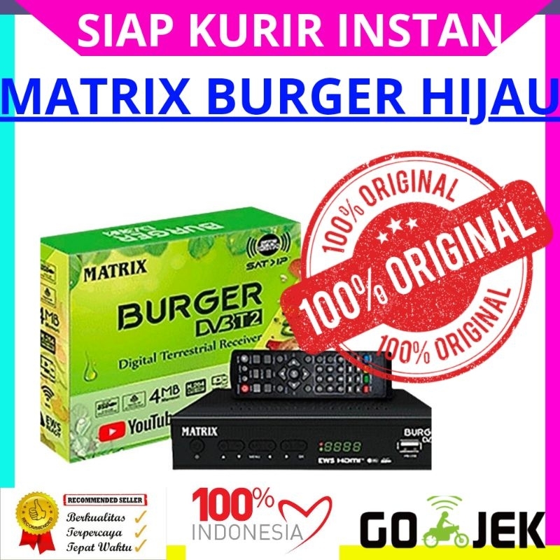 Set Top Box TV Digital Matrix Burger Hijau STB DVB T2 HD EWS