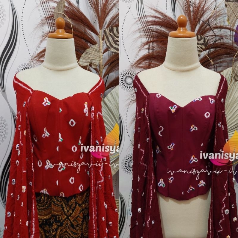 Kamisol + Selendang Jumputan | Warna Lengkap