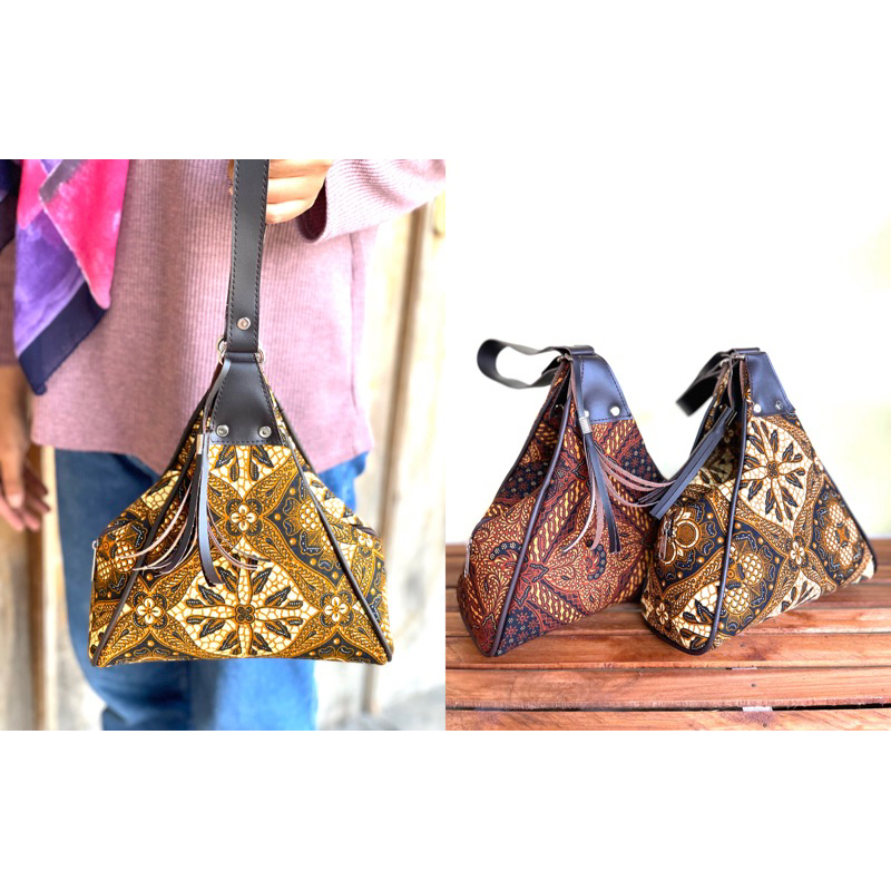 Tas batik piramid (motif batik di kirim random sesuai stock)