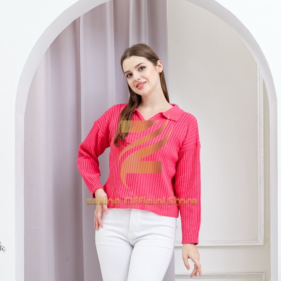 Zelline Official Atasan Wanita Geani Crop Knit