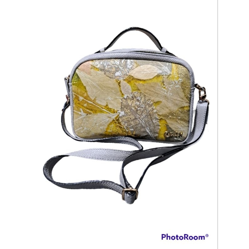 tas eco print kulit sapi asli