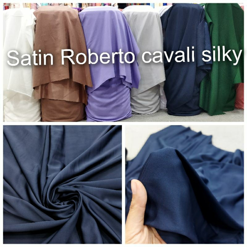 Satin Cavali Premium Pure silky/Rbrto cavali/satin cavali/bahan satin cavali/kain cavali/kain polos satin cavali/cavali satin