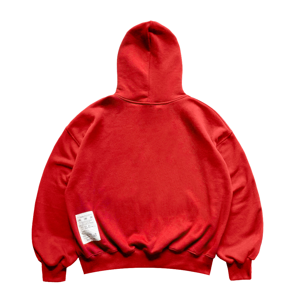 YESZY.MFG Boxy Fit Red Hoodie (375 GSM)