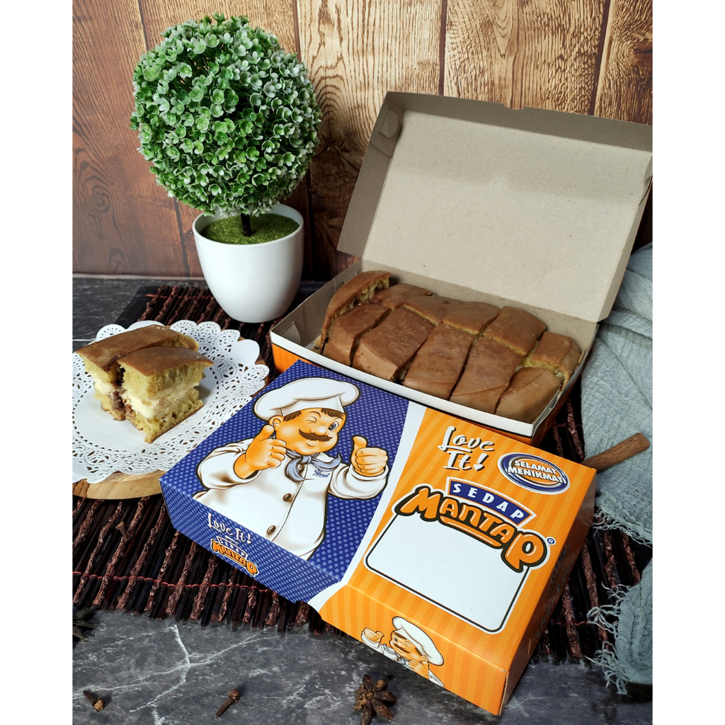 [SEDAP MANTAP 13.5X21] KOTAK DUS WADAH MARTABAK TELOR 13.5 X 21 X 5 BOX MINI DONAT DUPLEX 310GSM