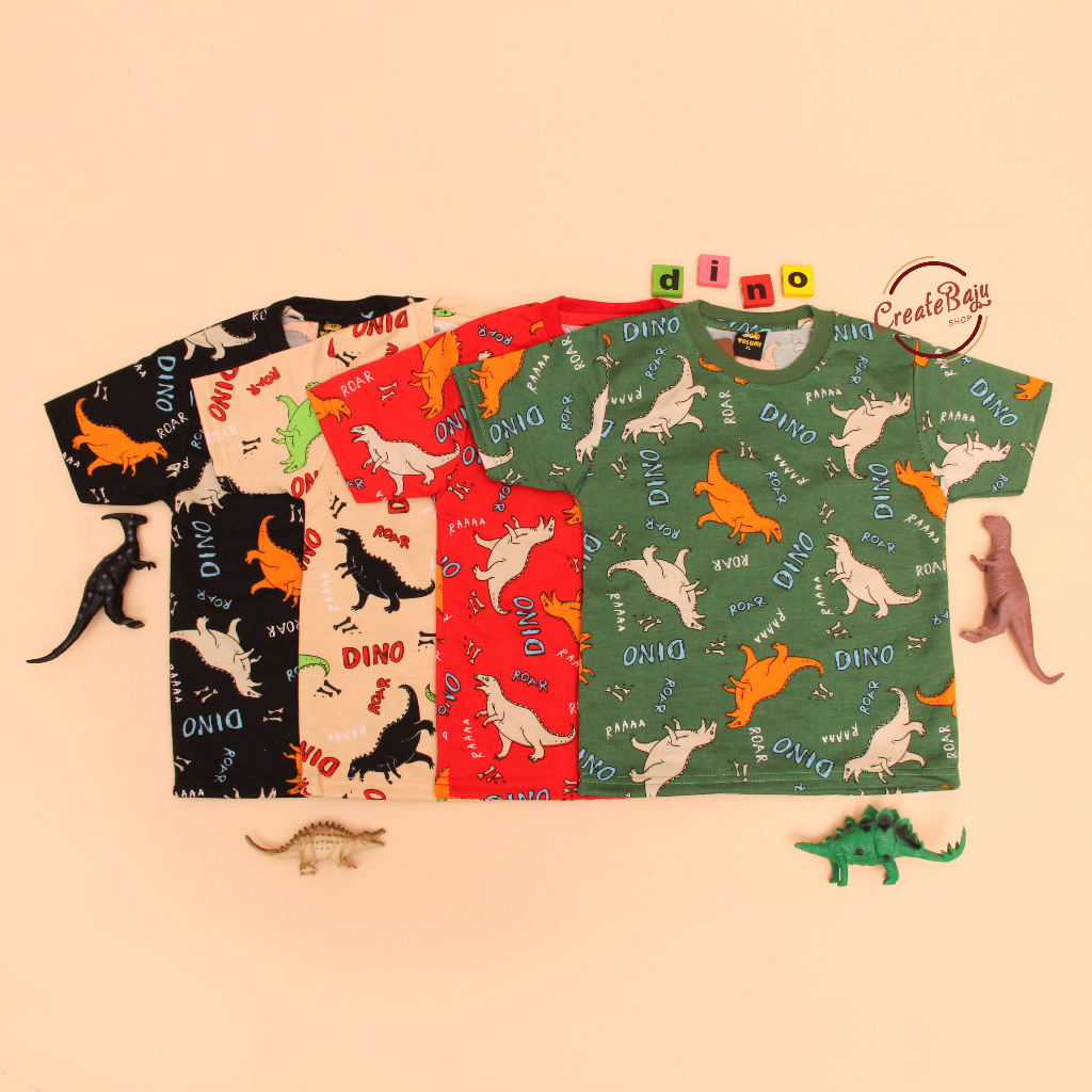 PROMO 7.7 KAOS ANAK LAKI PRINTING DINOS ROAR 1-7 TAHUN BAJU ATASAN ANAK FASHION TERMURAH BAHAN KATUN