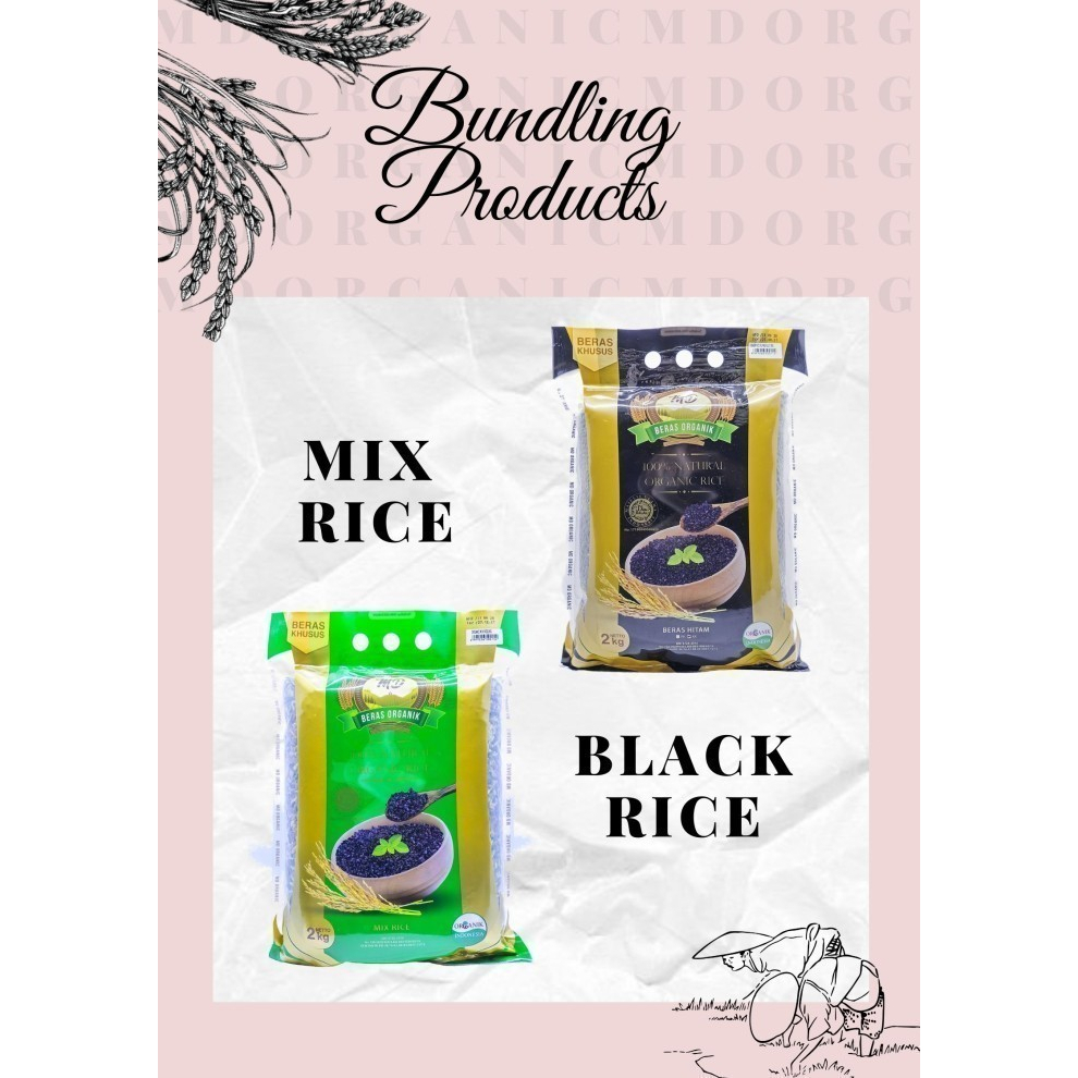 

MD Beras Campur Organik & MD Beras Hitam Pecah Kulit Organik / Paket Bundling MD Mix All Rice 2kg & Black Rice Pecah Kulit 2kg