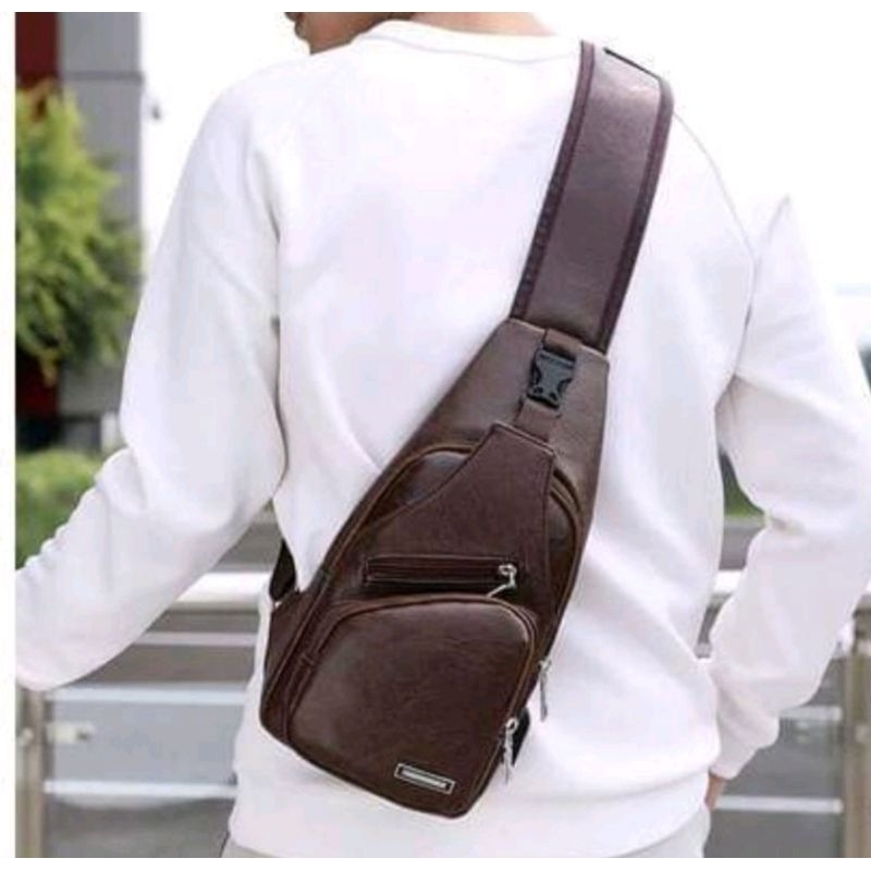 Tas Selempang Pria Import Kulit ukuran sedang