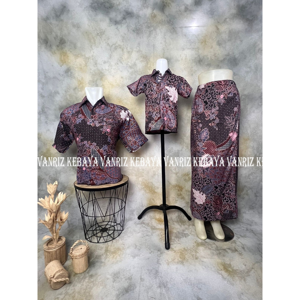 BATIK COUPLE KELUARGA LENGAN PENDEK / BATIK COUPLE / KEMEJA BATIK COUPLE  / BATIK ANAK COUPLE / BATIK SET / BATIK KELUARGA