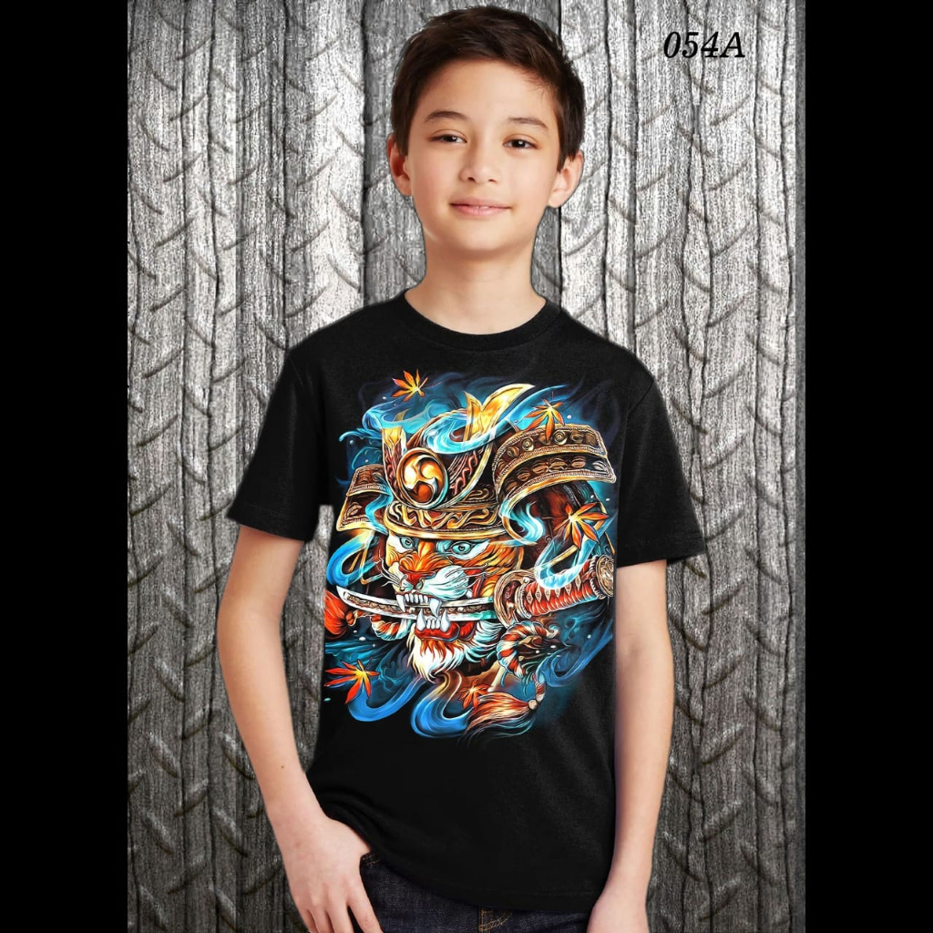 Kaos distro anak umur 5tahun -13tahun motif macan SHOGUN / Kaos anak-anak