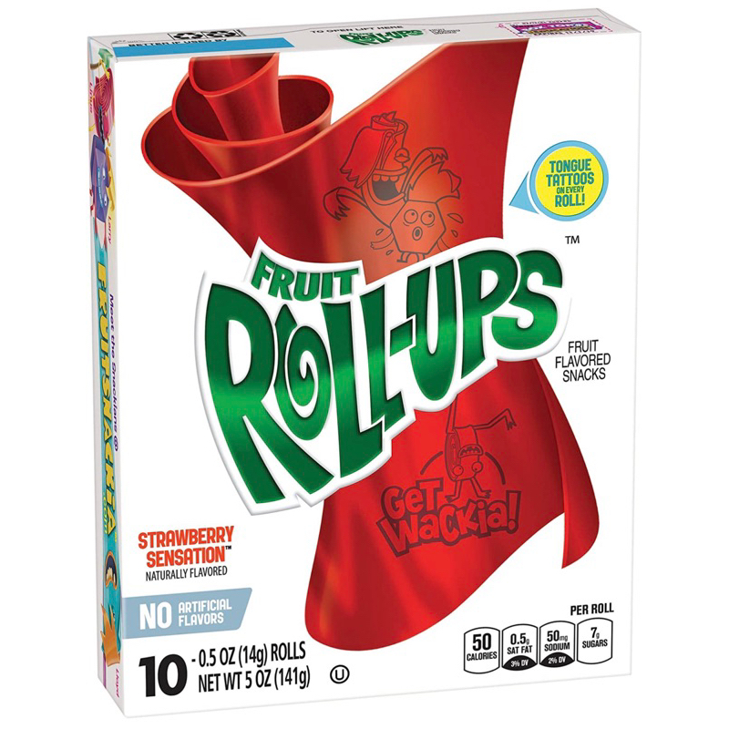 [READY STOCK IMPORT] SATUAN FRUIT ROLL-UPS FLAVOR FRUITY STRAWBERRY PER PCS