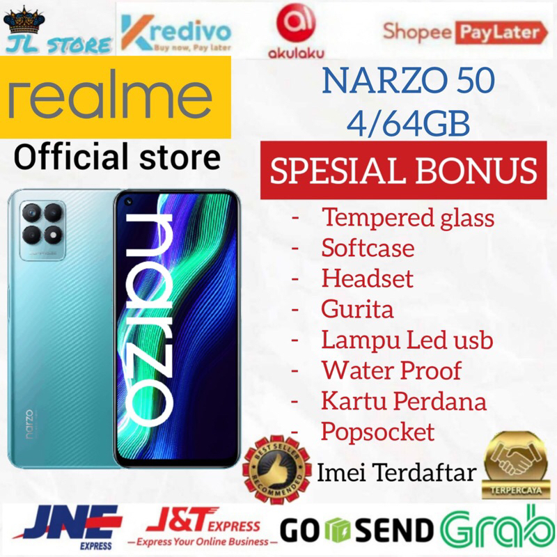 REALME NARZO 50 4/64 RAM 4GB ROM 64GB GARANSI RESMI REALME INDONESIA