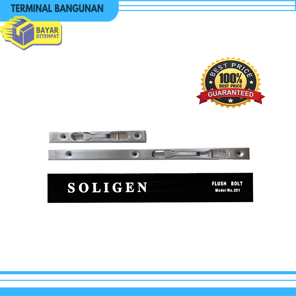 Grendel Tanam Soligen 12 inch Kunci Pintu  Stainless Steel Soligen 201