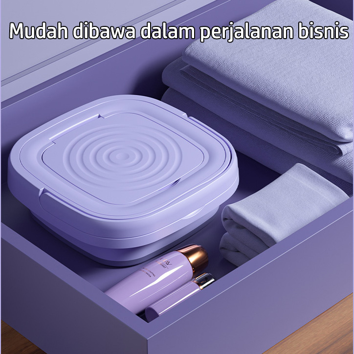 Mesin Cuci Mini Portable 2 Tabun Sterilisasi Cahaya Biru Mesin Pengering Pakaian 6.5L Mesin Cuci Lipat Otomatis