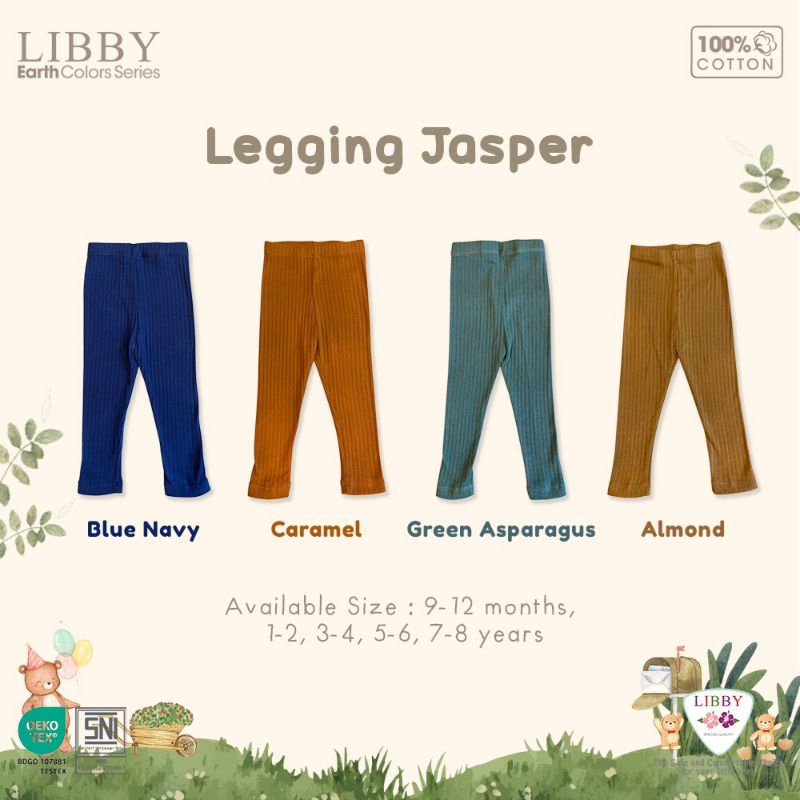 LIBBY earth colors LEGGINGS anak usia 0-6 tahun / legging bayi Libby polos/ leging Libby / celana lejing bayi/ celana panjang legging baby Libby terbaru