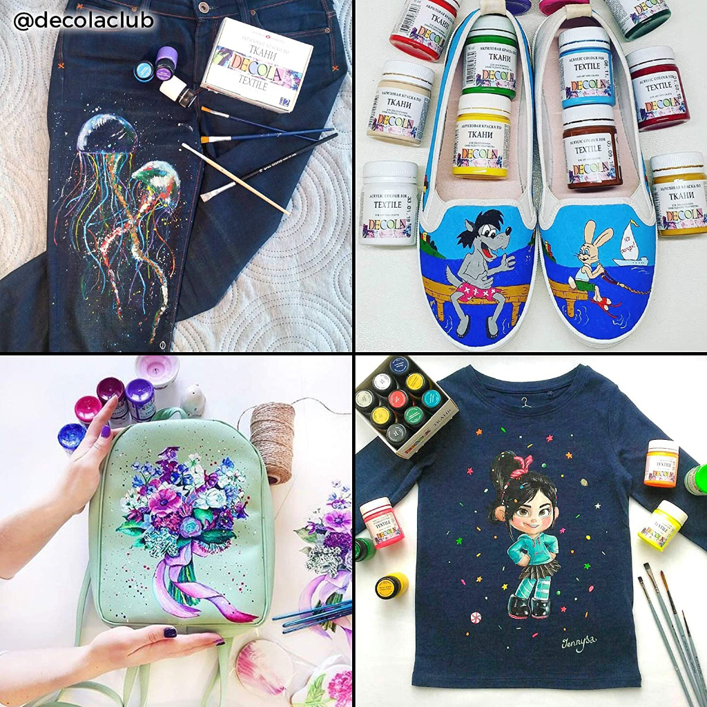 Nevskaya Palitra Decola Acrylic Paint For Textile Pastel Set 20ml in Plastic jar