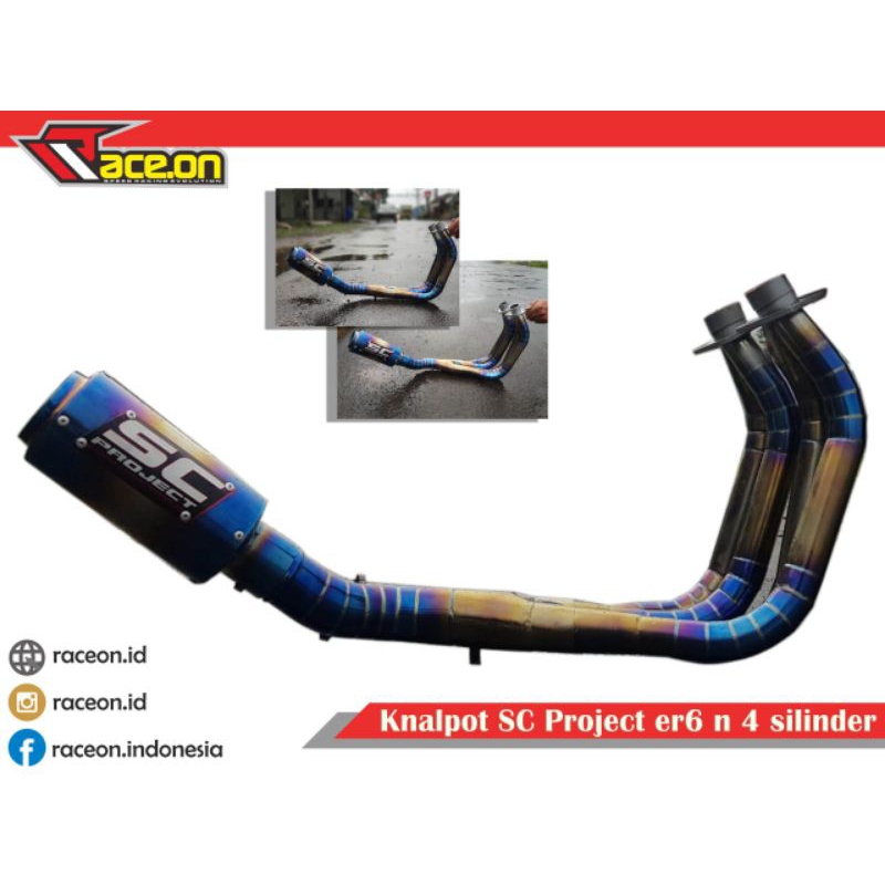 Knalpot Racing SC project BLUEMOON ER6 Model 4 Silinder