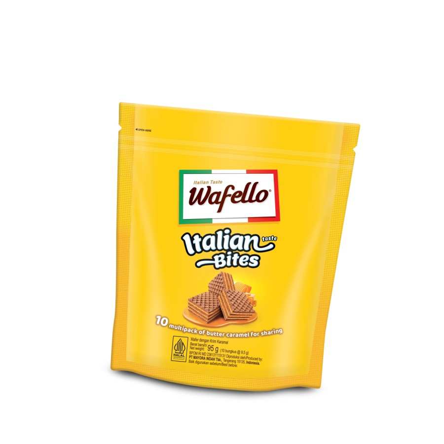 WAFER WAFELLO BUTTER CARAMEL ITALIAN BITES 95GR POUCH