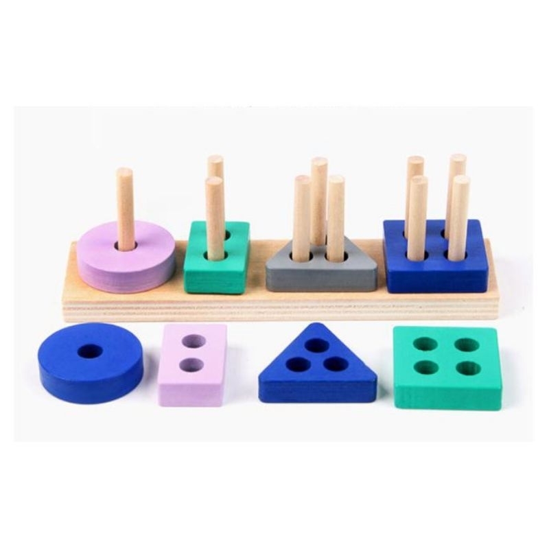 MAINAN EDUKASI PUZZLE KAYU GEOMETRI WOODEN TOYS