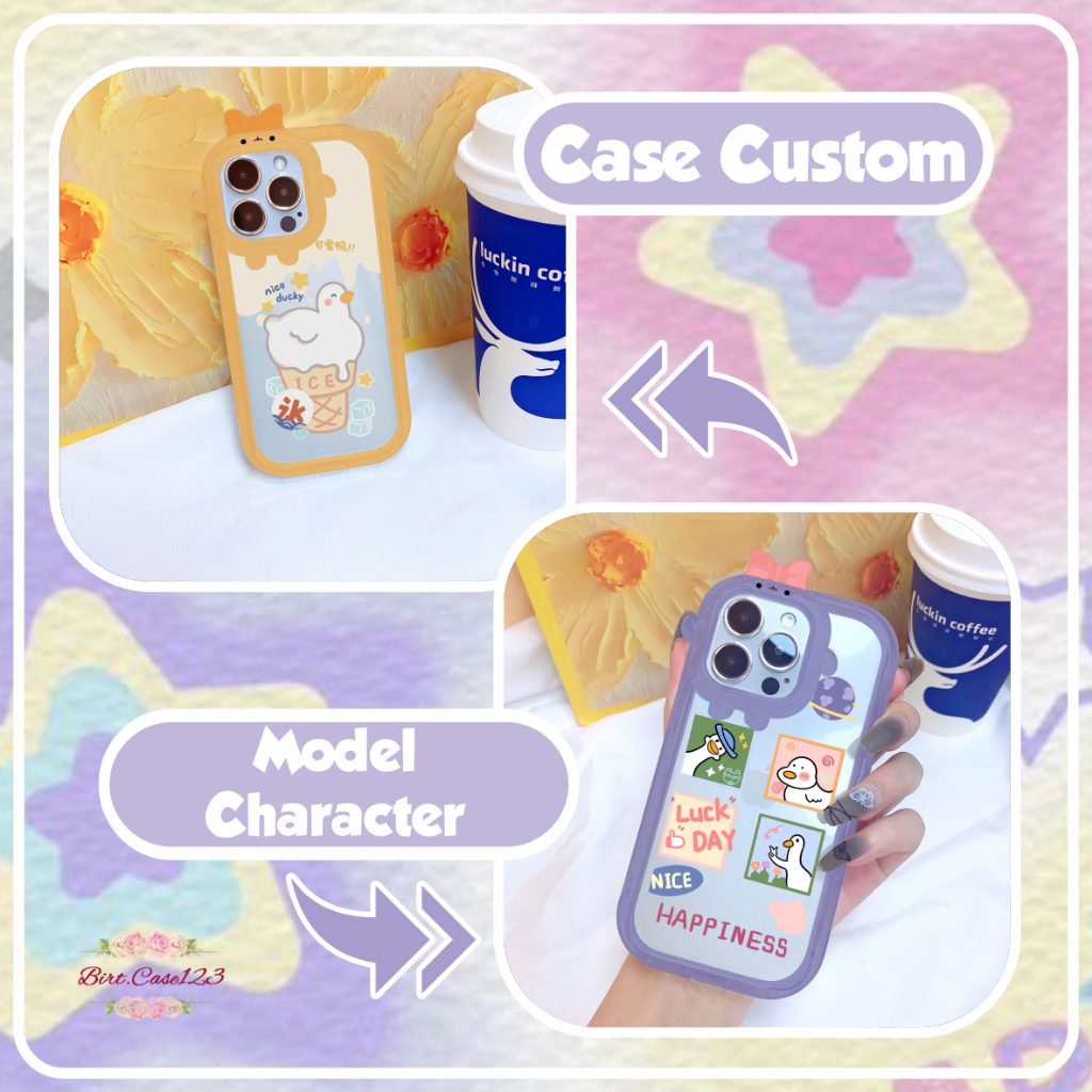 CUSTOM SOFTCASE PITACU FRAME KARAKTER CUSTOM DUCK FOR IPHONE 6 7 8 6+ 7+ 8+ X XS XR XS MAX 11 12 13 14 PRO MAX BC7426