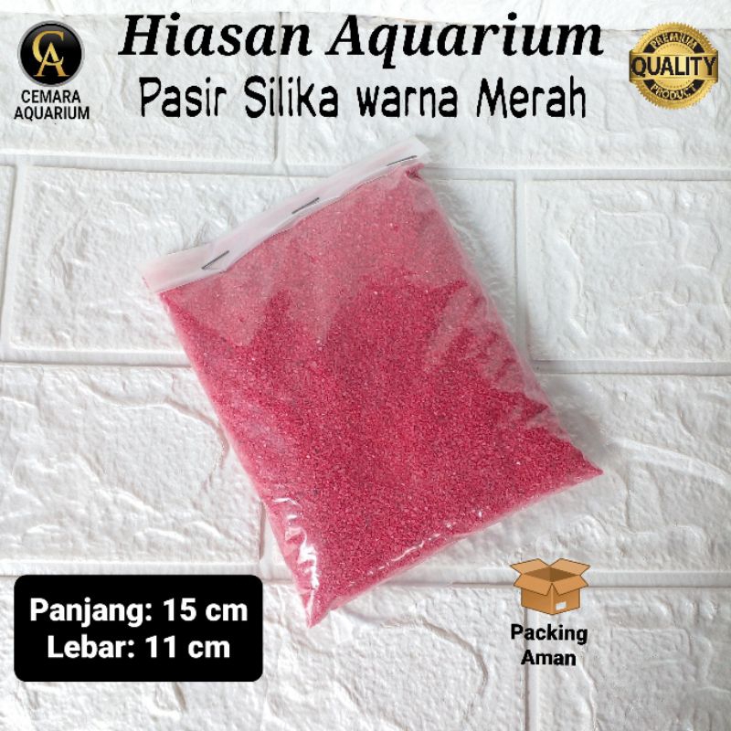 Hiasan aquarium/ pasir silika warna merah/ pasir aquarium/ aquarium/ aquascape