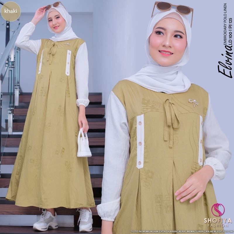 [READY] LISTY • ELVINA DRESS  BY SHOFIYA MIDI GAMIS CANTIK