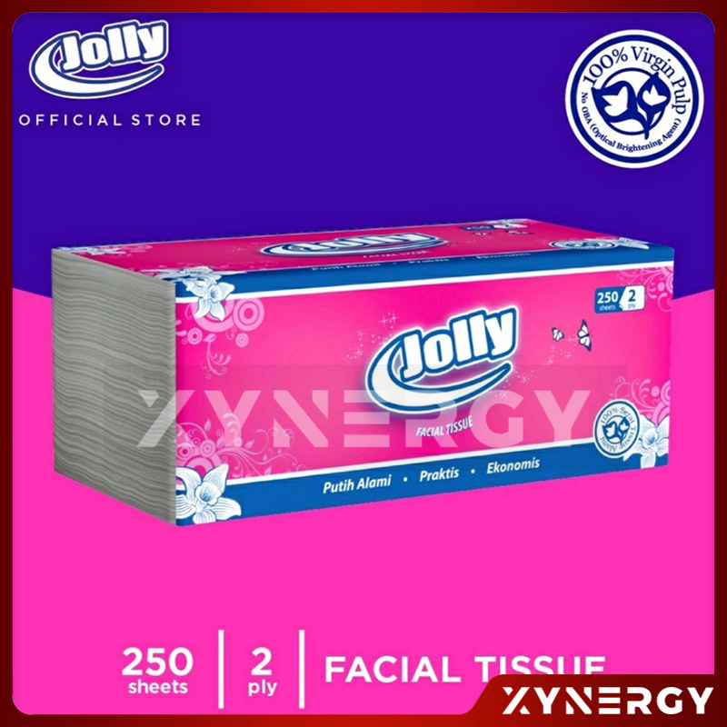 Jolly Facial Tissue 250 Sheets 2 Ply [4 Pack]