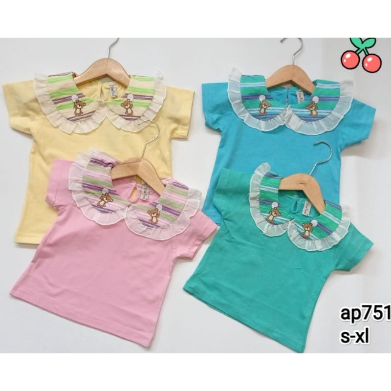 KAOS IMPORT KERAH RUFFLE RENDA WEI